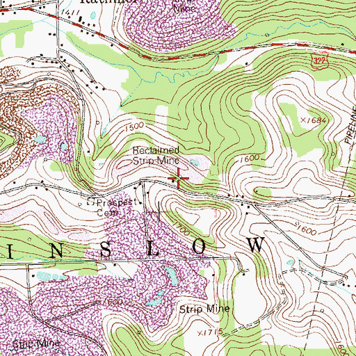Topographic Map of Prospect School (historical), PA