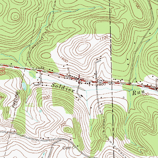 Topographic Map of Owens School, PA