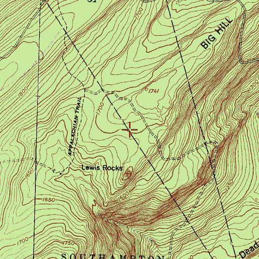 Topographic Map of Tumbling Run Game Preserve, PA
