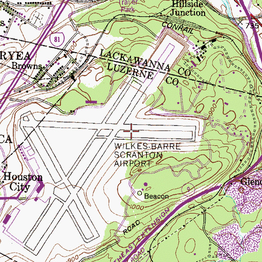 Topographic Map of Whip Poor Will Colliery (historical), PA
