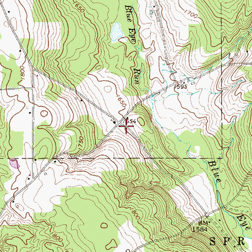 Topographic Map of Blue Eye School, PA