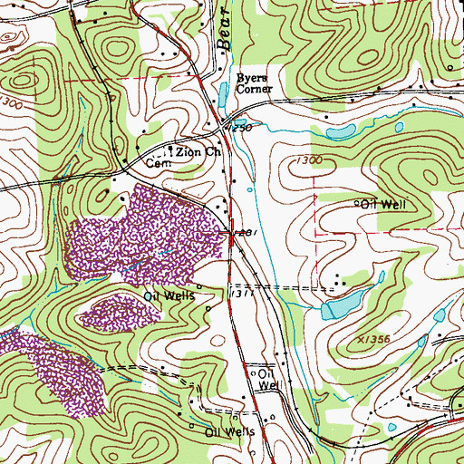 Topographic Map of Utley, PA