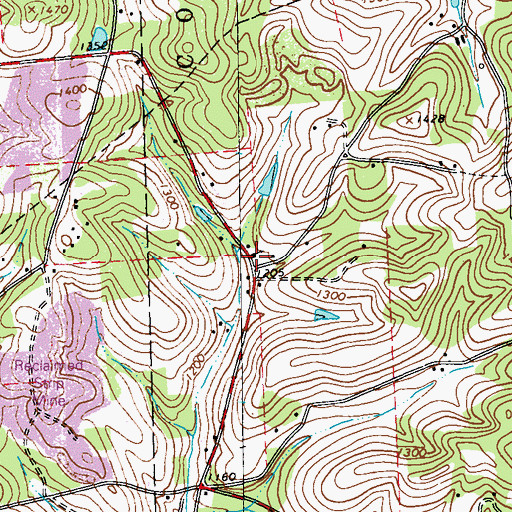 Topographic Map of Springdale Church, PA