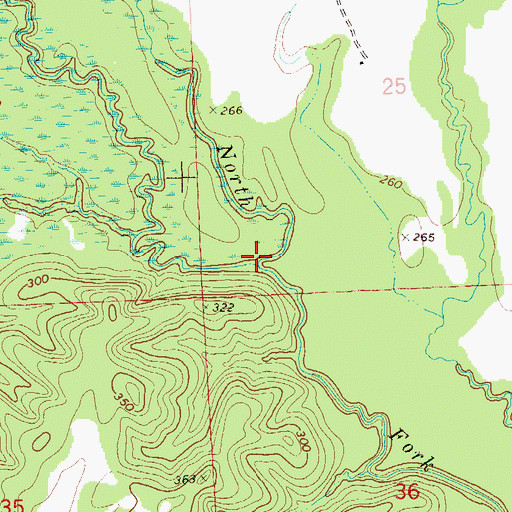 Topographic Map of Hurtsboro Creek, AL