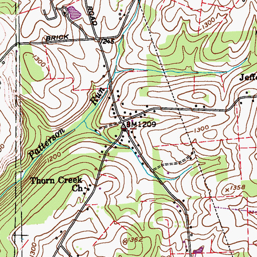 Topographic Map of Shiloh Church, PA