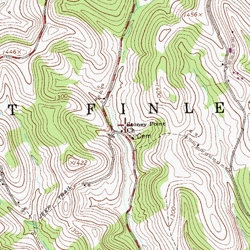 Topographic Map of Stony Point Schoolhouse (historical), PA