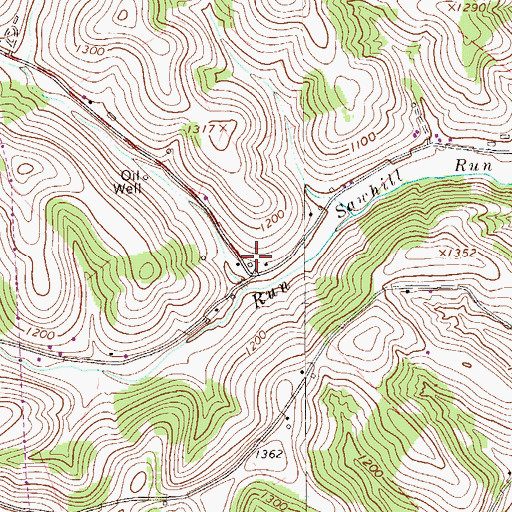 Topographic Map of Sawhill Schoolhouse (historical), PA