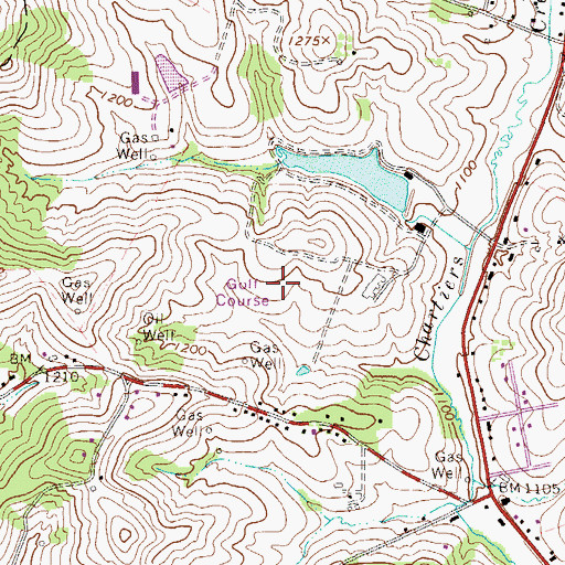 Topographic Map of Lone Pine Golf Course, PA