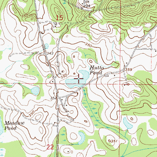 Topographic Map of Hutto Pond, AL