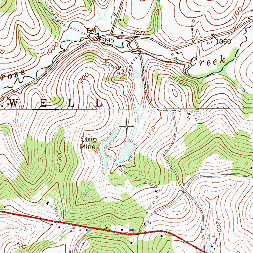 Topographic Map of Cross Creek County Park, PA