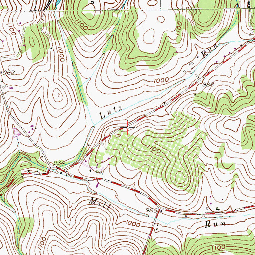 Topographic Map of Mount Union School (historical), PA