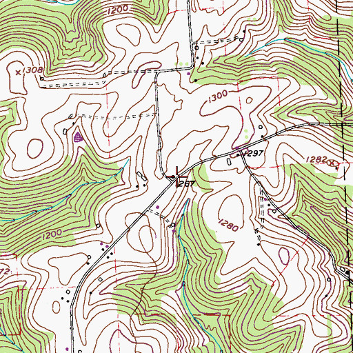 Topographic Map of Hazel Dell School, PA