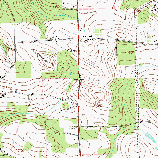 Topographic Map of McCreight School (historical), PA