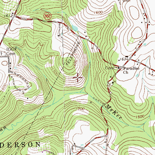 Topographic Map of Pifer School, PA