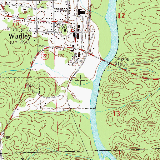 Topographic Map of Hutton Creek, AL