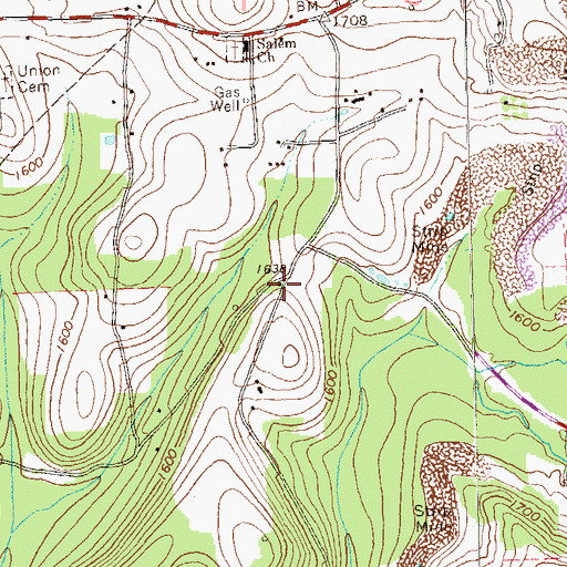 Topographic Map of Kenderman School, PA