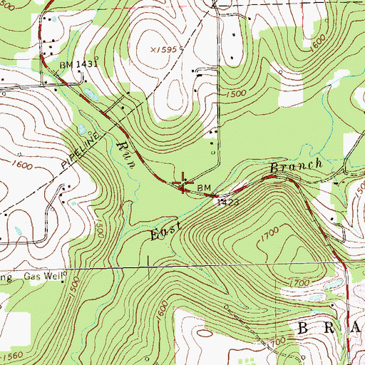 Topographic Map of East Branch School (historical), PA