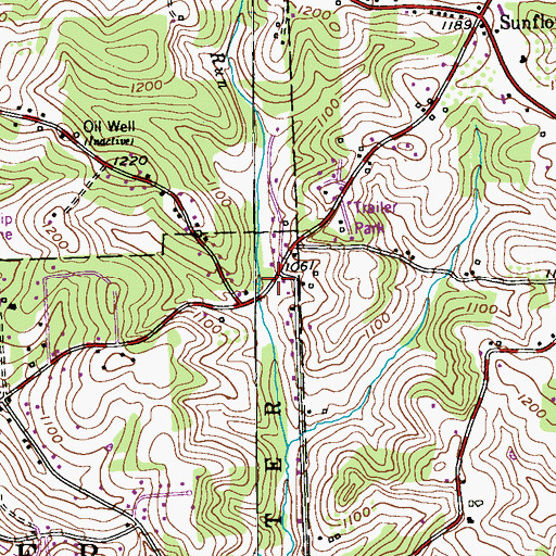Topographic Map of Pleasant Valley Church, PA