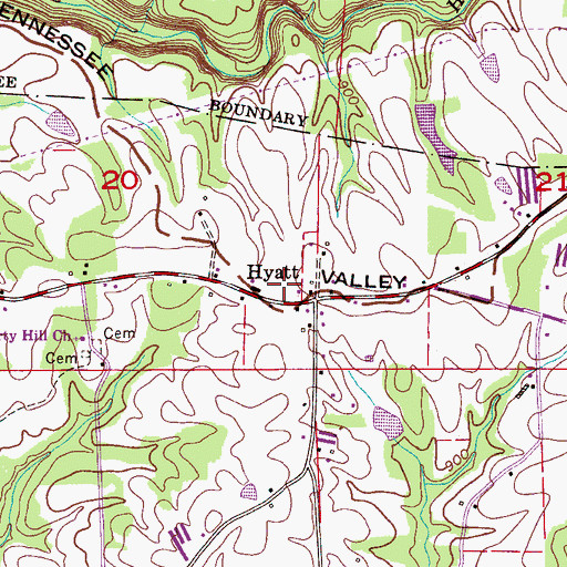 Topographic Map of Hyatt, AL
