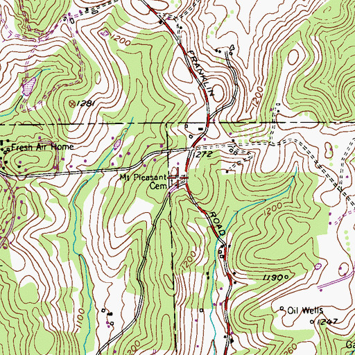 Topographic Map of Mount Pleasant Church, PA