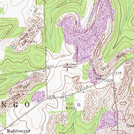 Topographic Map of Pisgah School (historical), PA