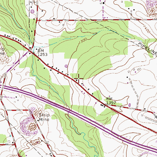 Topographic Map of McCoy School, PA