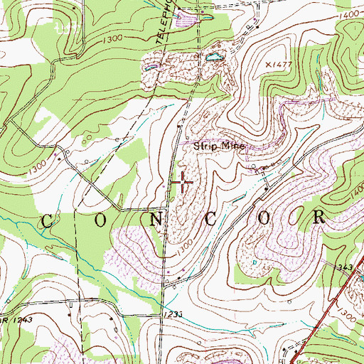 Topographic Map of Woodlawn School (historical), PA