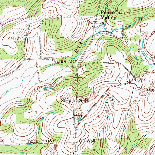 Topographic Map of Oak Dell School (historical), PA