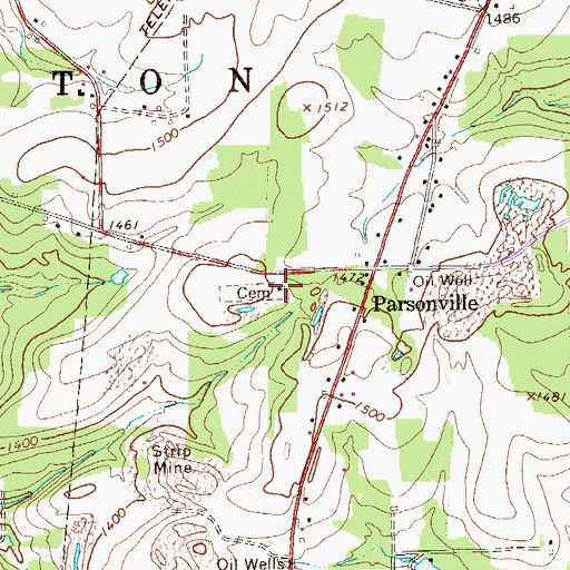 Topographic Map of Mount Vernon Church, PA