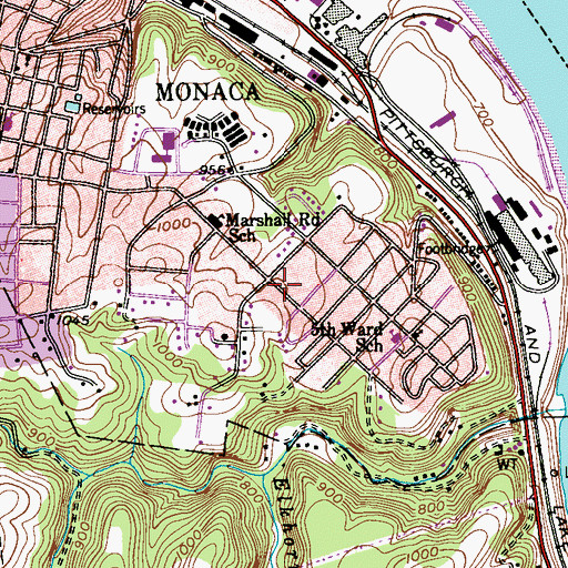 Topographic Map of Bakers Landing, PA