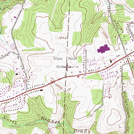 Topographic Map of Black Hawk Golf Course, PA