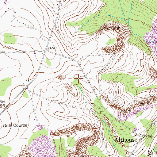 Topographic Map of Long School (historical), PA