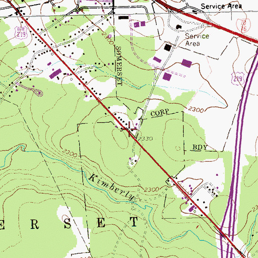 Topographic Map of Plank Road School (historical), PA