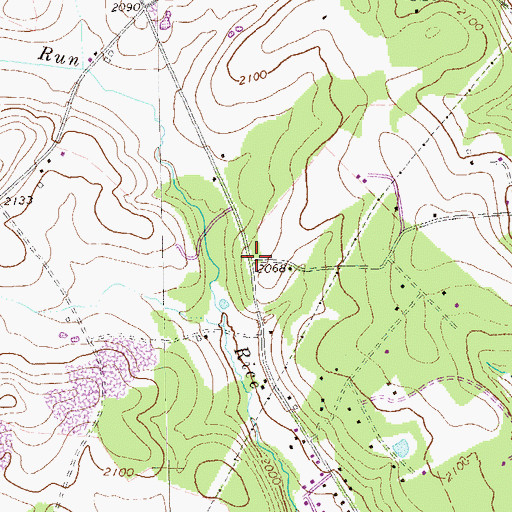 Topographic Map of Pines Church (historical), PA