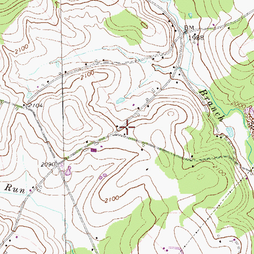 Topographic Map of Mount Calvary Church, PA