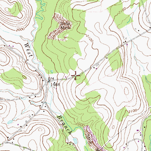 Topographic Map of Ankeny School (historical), PA