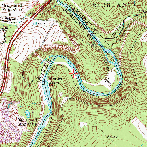 Topographic Map of Border, PA