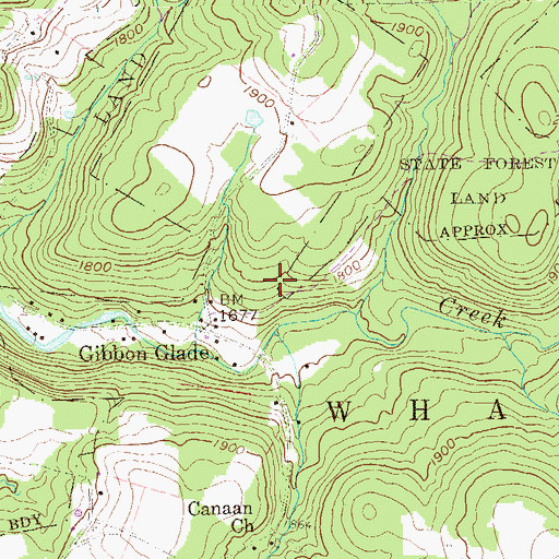 Topographic Map of Canaan School (historical), PA