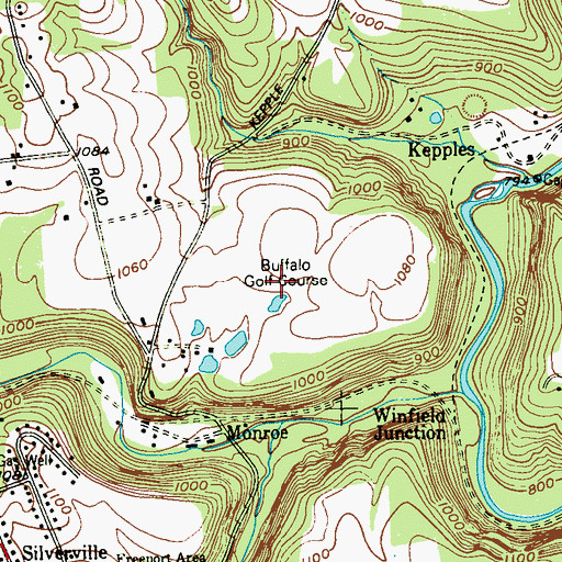 Topographic Map of Buffalo Golf Course, PA