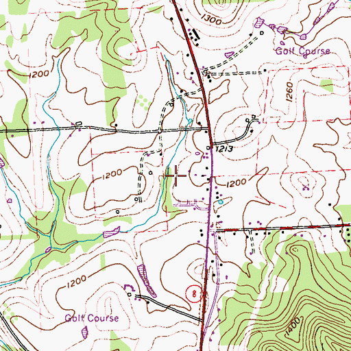 Topographic Map of Conleys Golf Course, PA