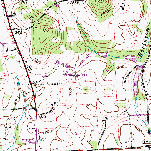 Topographic Map of Lakevue North Golf Course, PA