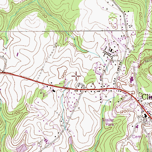 Topographic Map of Marada Golf Course, PA
