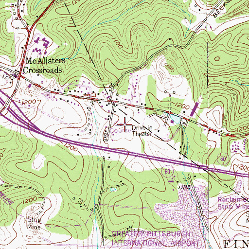 Topographic Map of West Hills Par 3 Golf Course, PA