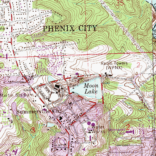 Topographic Map of Idle Hour Park, AL