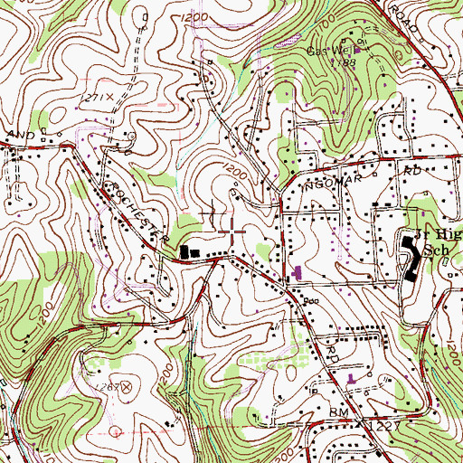 Topographic Map of Franklin Park Golf Course, PA