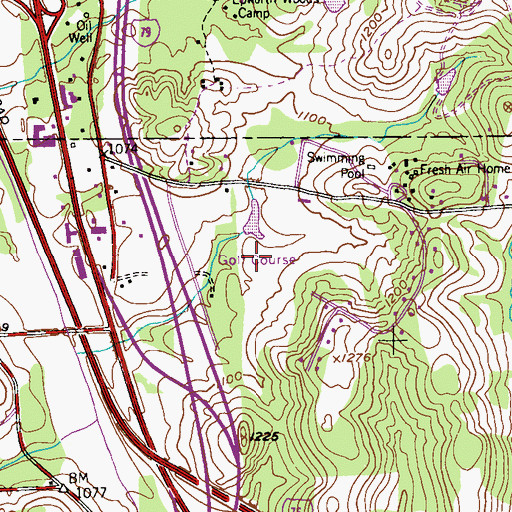 Topographic Map of Venango Trail Golf Course, PA