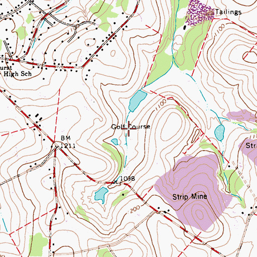 Topographic Map of Norvelt Golf Course, PA