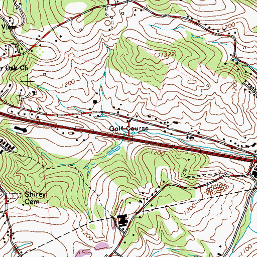 Topographic Map of Statlers Par 3 Golf Course, PA