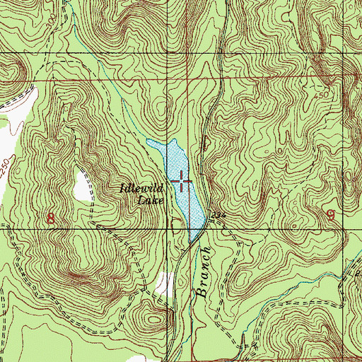 Topographic Map of Idlewild Lake, AL