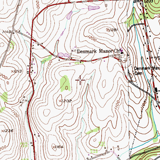 Topographic Map of Manor Valley Golf Course, PA